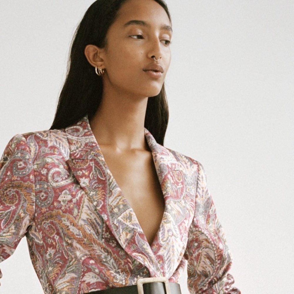 Zara Printed Wide Leg Pants